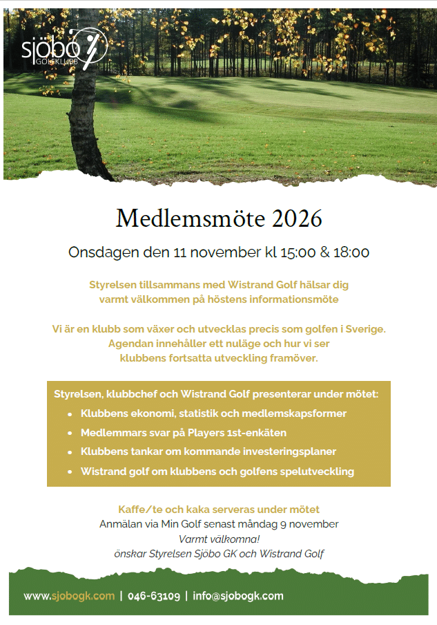 Medlemsmöte onsdag 11 november